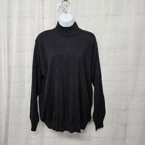 Evoluzione Mariza Firenze Sweater Black Wool Blend Mock Neck Classic Unisex XL